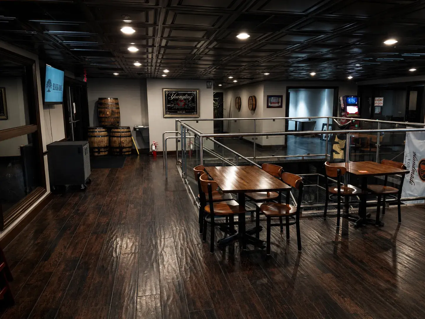 The mezzanine dining room at The Black Oak.