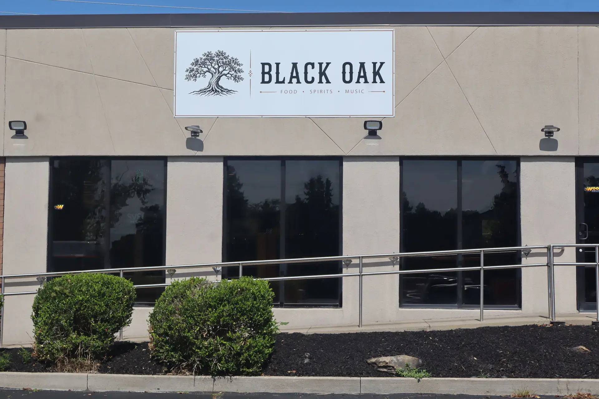 The Black Oak storefront and sign on Portage Road in Wooster.